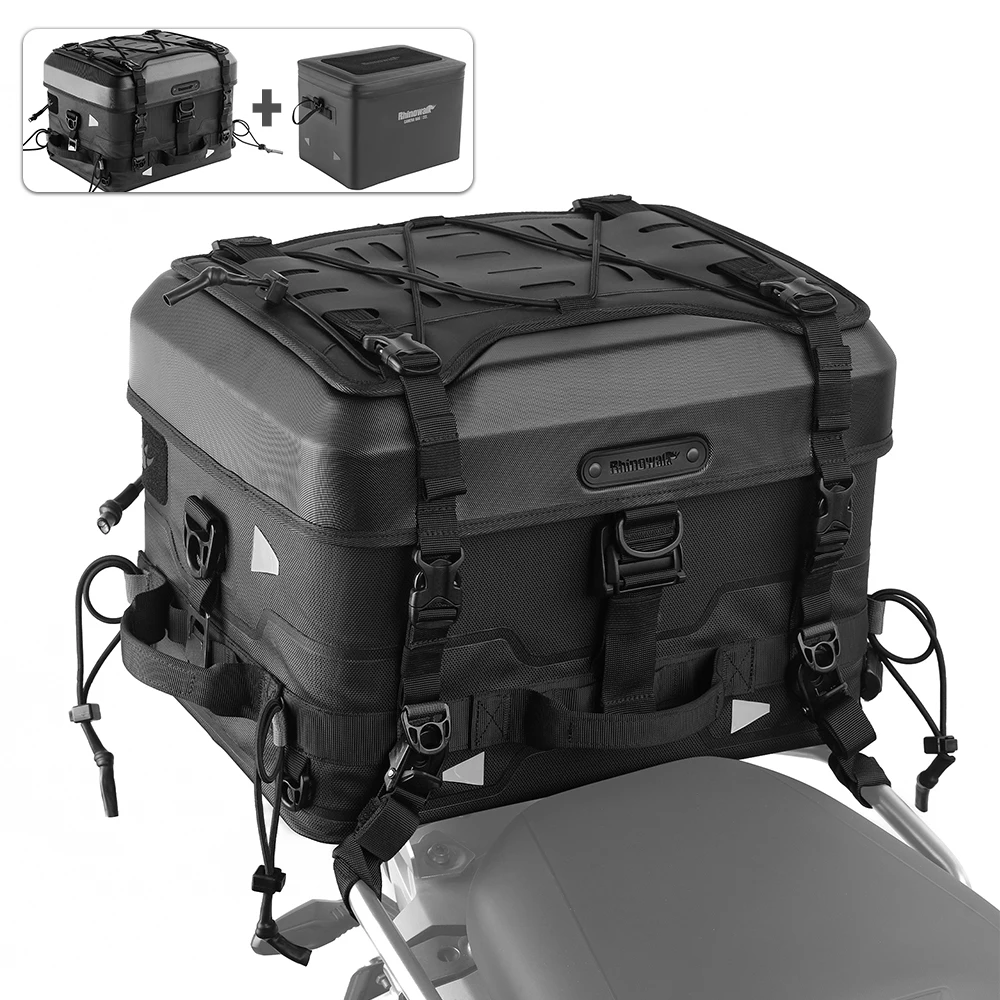 

Rhinowalk Motorcycle Tail Bag 36L ,Fully waterproof hard-shell motorcycle pannier, 2versions for camera/long-distance insulated
