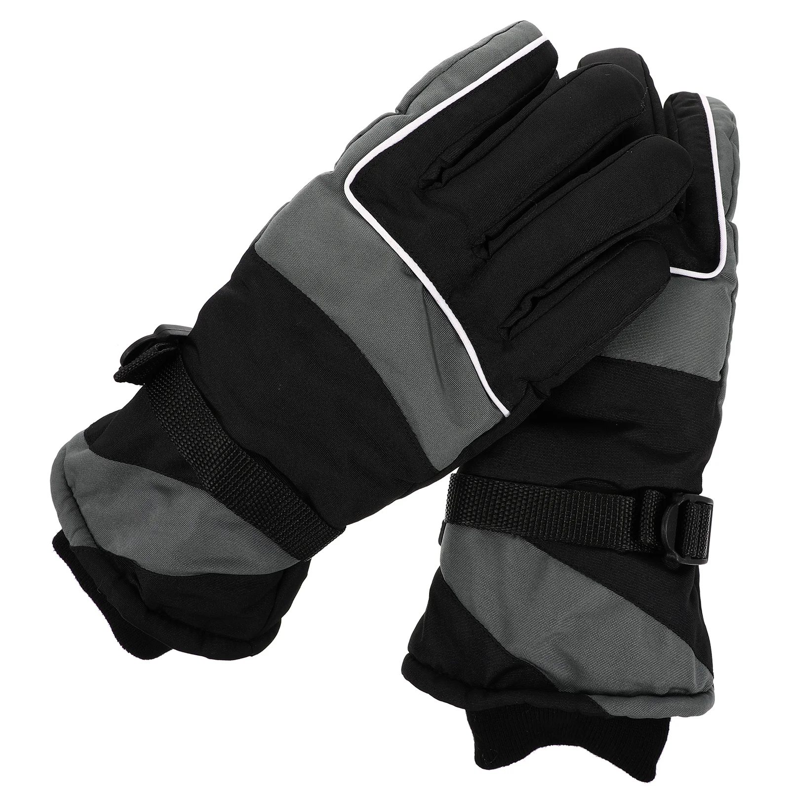 1 زوج مكافحة البرد قفازات مقاومة للماء الشتاء يندبروف قفازات ركوب الدراجات مع مشبك المعصم قابل للتعديل للتزلج ركوب الدراجات النارية #4
