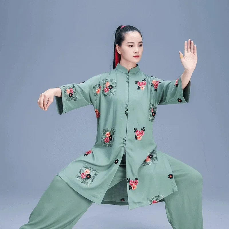Комплект одежды Tai Chi, традиционная китайская одежда, женская одежда Wushu, форма кунг-фу, костюм, униформа для боевых искусств, упражнения 12459