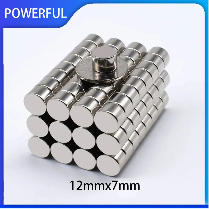 

5~100PCS 12x7mm Neodymium Magnets 12mm x 7mm Round Rare Earth Ring Disk Strong Craft Magnets N35 12*7mm Magnets