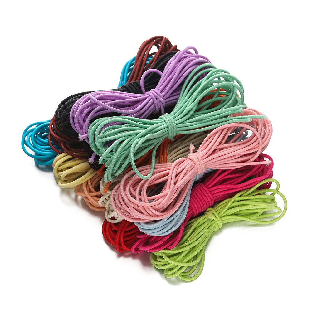 2-5Meters/Lot Round Elastics Rope 2mm 2.5mm Multicolor Nylon Elastic Rubber Bands for DIY Bracelet Necklace Jewelry Accessories image 6