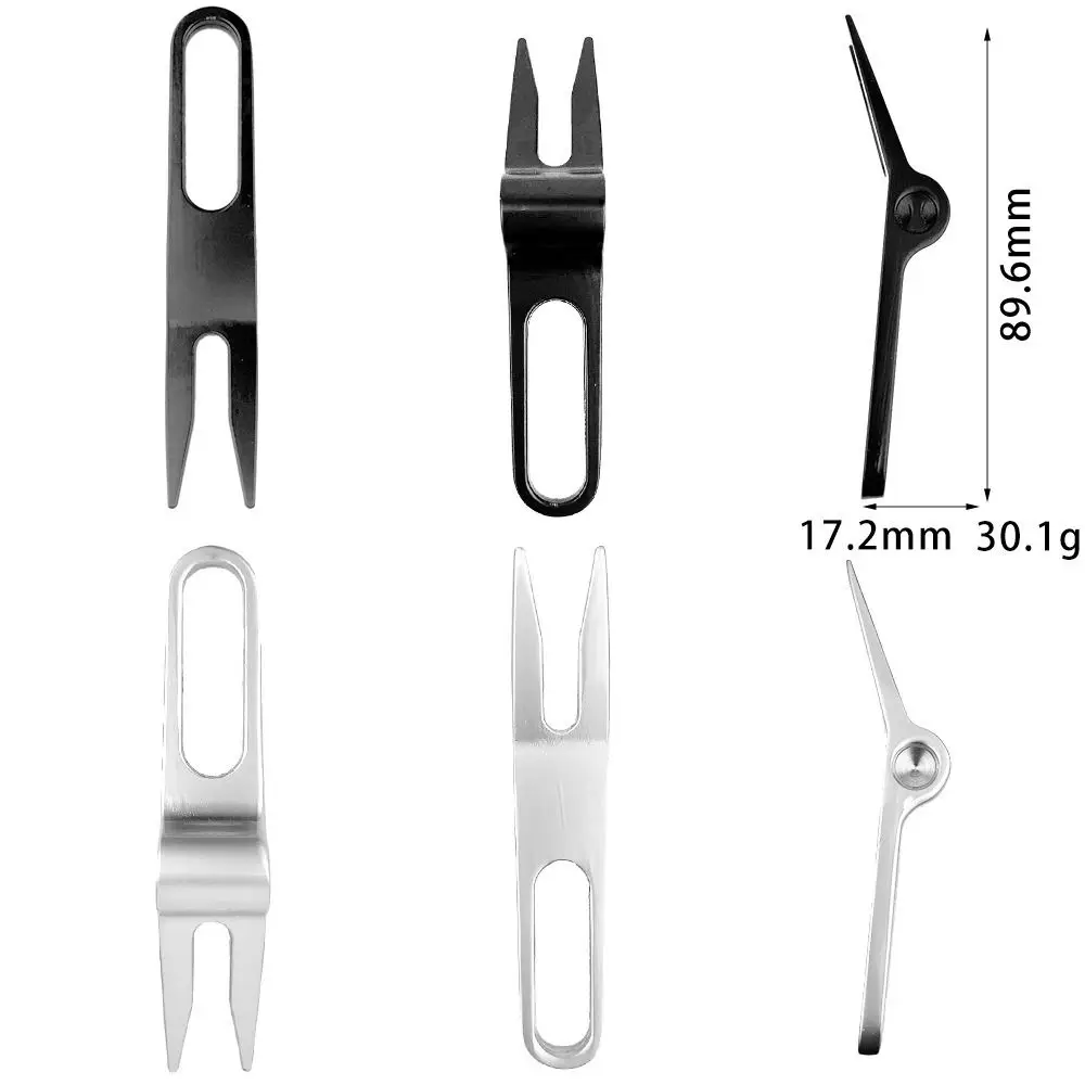 Zinc Alloy Golf Divot Pitch Repairer Tool Pitchfork Switchblade Golf Fork Turf Tool Three Pores Golf Divot tool Golf Training