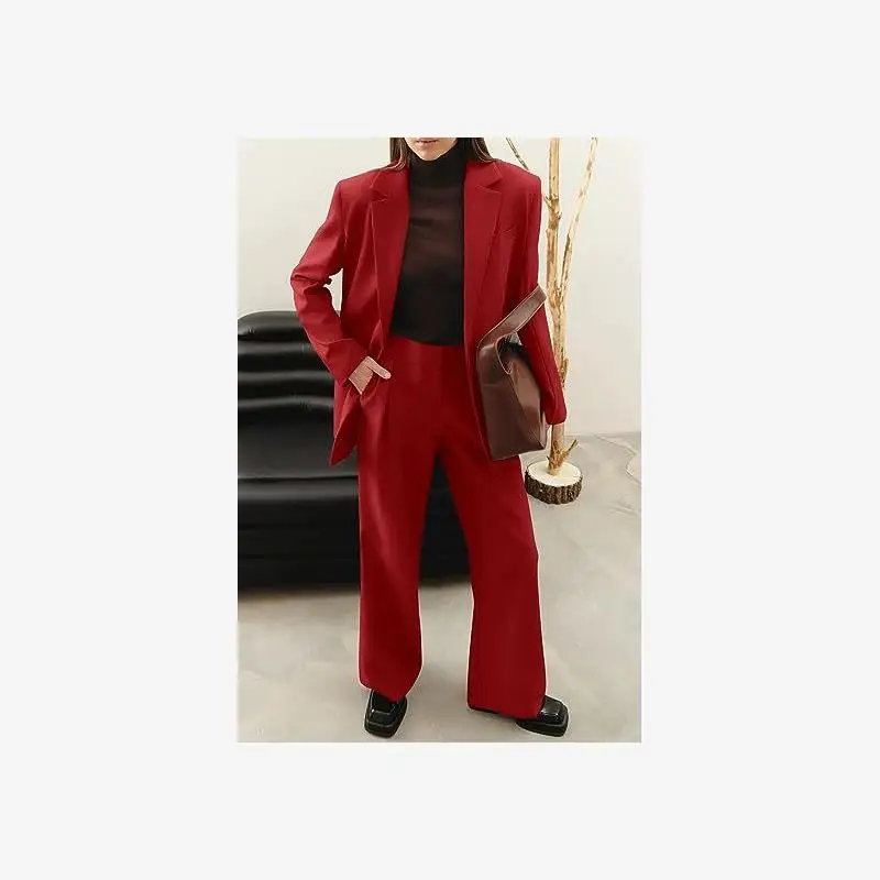 

Faionable Casual Women's Suit Set Autumn Winter Leisure Profional Clothing Westwear Fem Ensemble ort Length