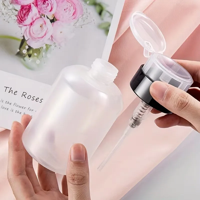 200 مللي مضخة فارغة على غرار الكحول السائل منظف طلاء الأظافر زجاجة إعادة الملء زجاجة طلاء الأظافر موزع حاوية العناية اليدوية #4