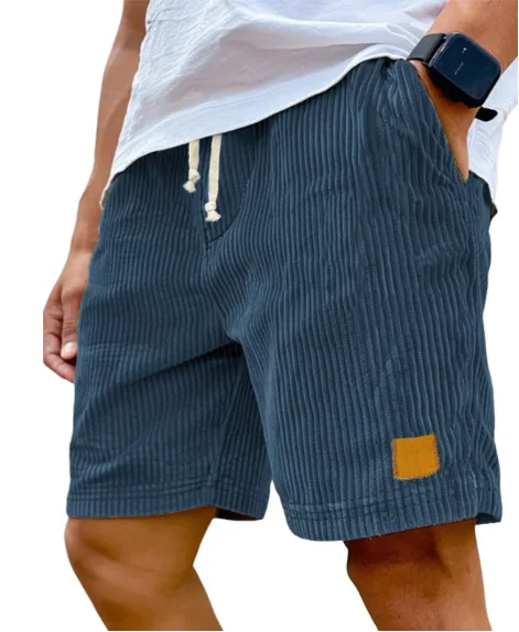 

2026 New Summer Men Corduroy Cargo Shorts Thin Quick Dry Solid Color Casual Sports Jogger Shorts Loose 5 Points Above Knee Pants