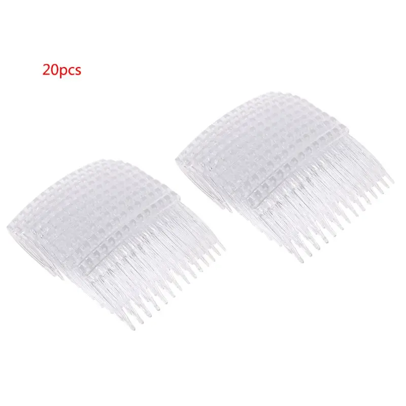 20Pcs/Lot Clear Plastic Hair Clips Side Combs Pin Barrettes Hair Comb For Bride Dropship