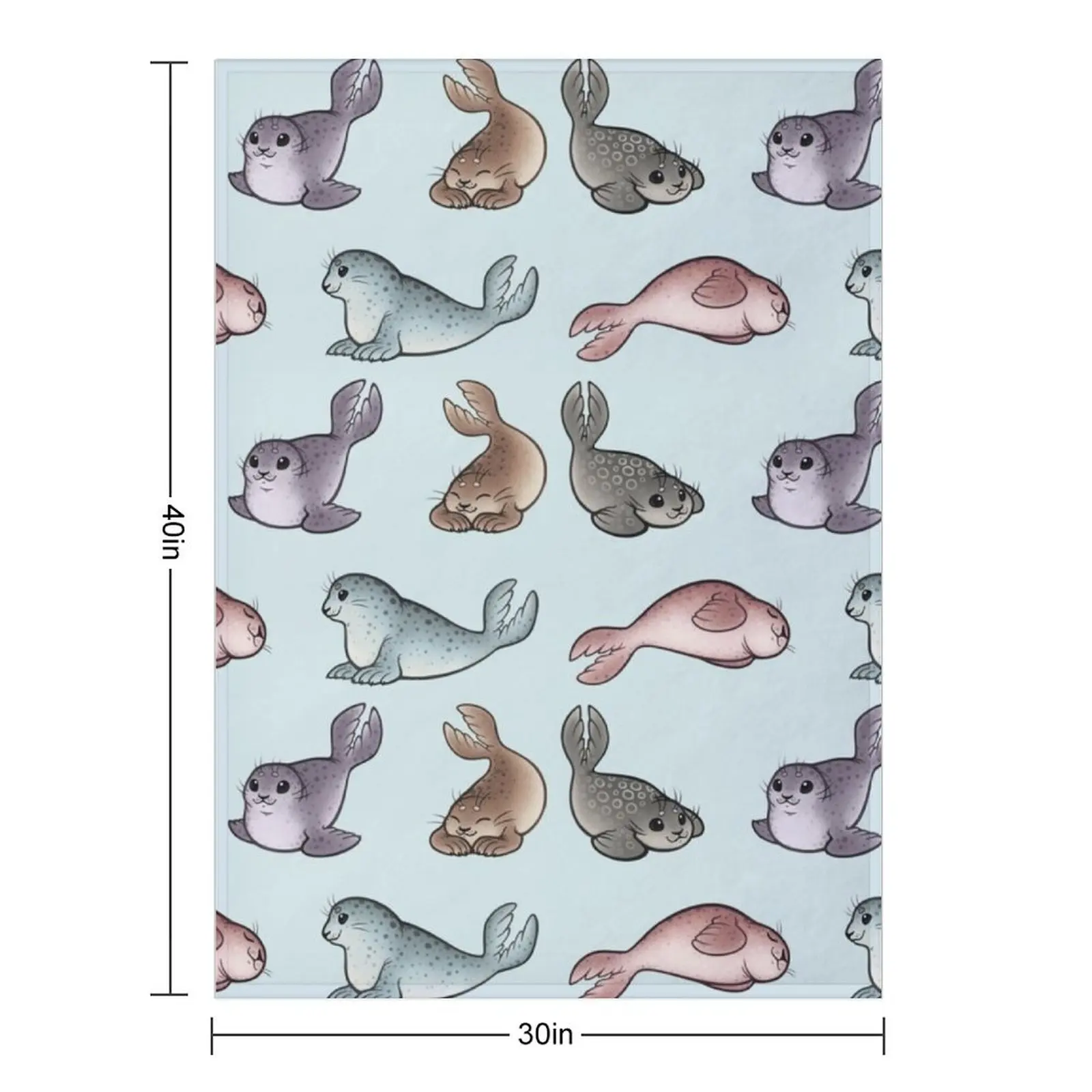 Little Seals Throw Blanket Single Loose Plush heavy to sleep Blankets
