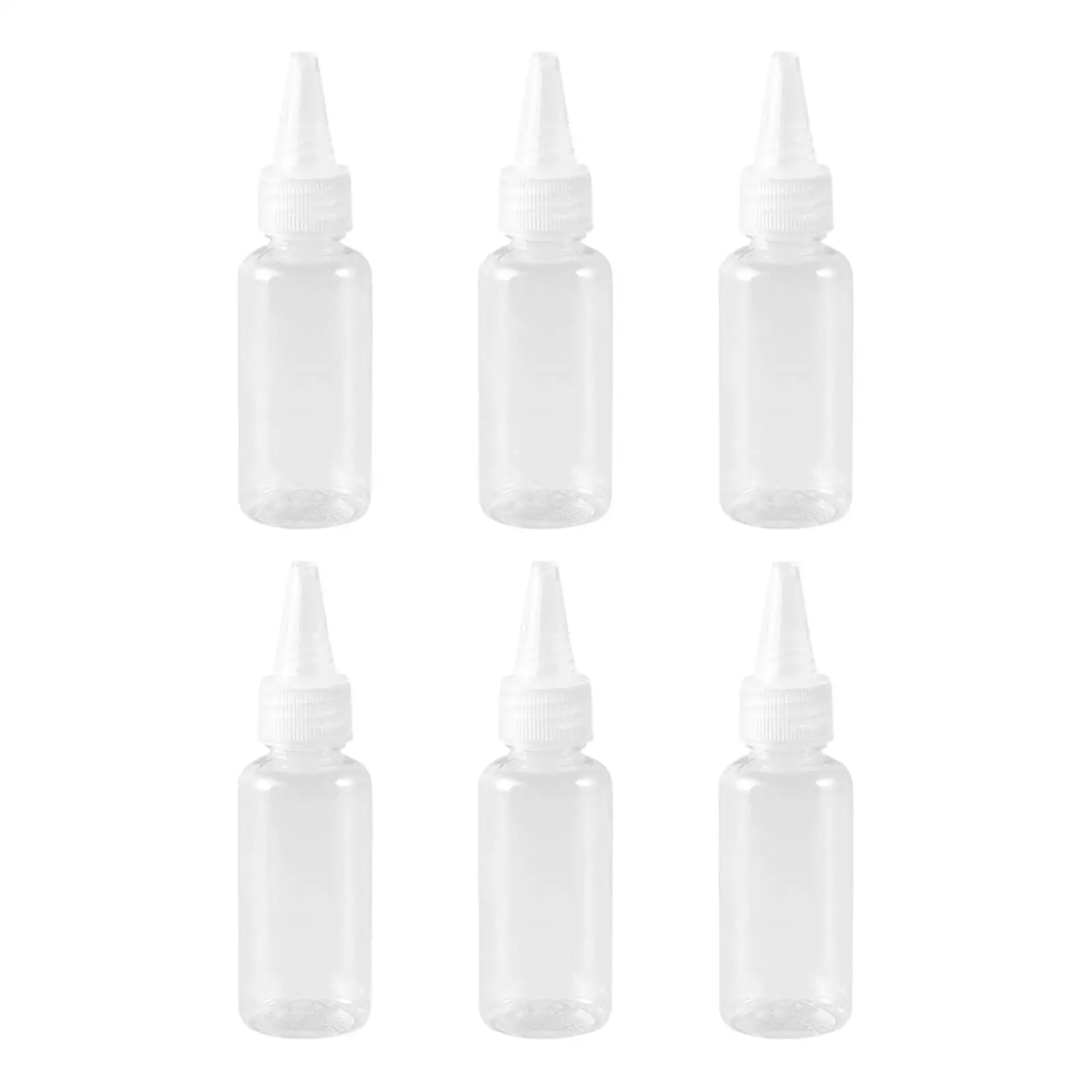 6개입 드로퍼 병 50ml 휴대용 다용도 투명 견고한 페인트 보관 병 (소스, 취미, 공예, 미술 모델 페인트용)