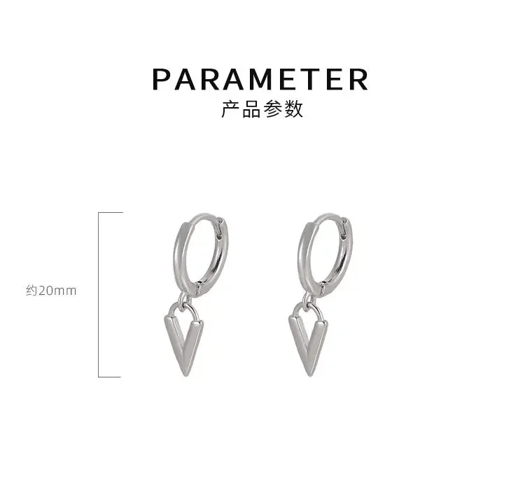 Einfaches Design Silber Brief Tropfen Ohrringe für Frauen neue Mode Ohr manschette Piercing baumeln Ohrring Geschenk – Detail 3