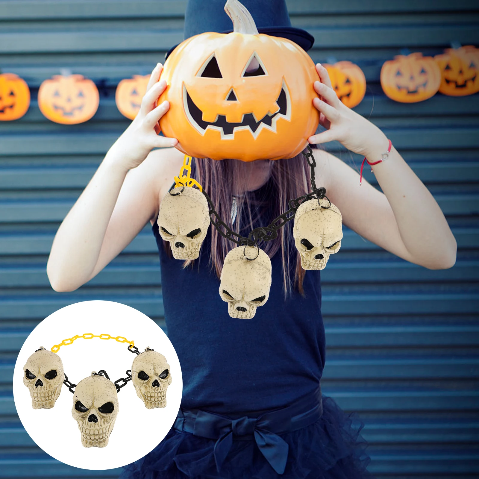 

Skull Pendant Necklace Costume Accessories Halloween Party Jewelry Retro Halloween Necklace For Masquerade Costume