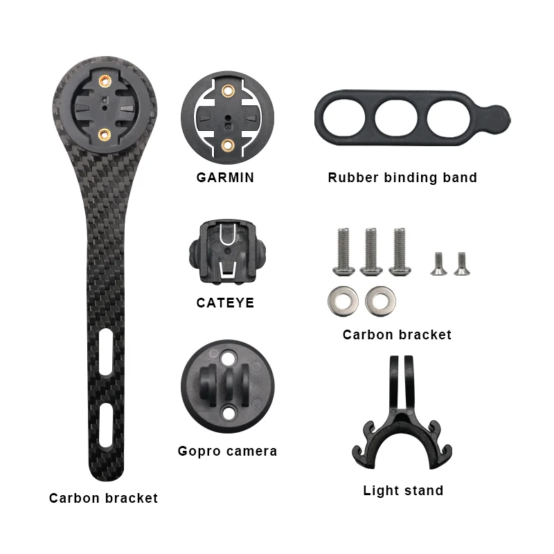 Bicycle Computer Holder Carbon Fiber Road Bike GPS Mount Cycling Computer Stopwatch Support For Garmin Gopro Bryton Cateye Light