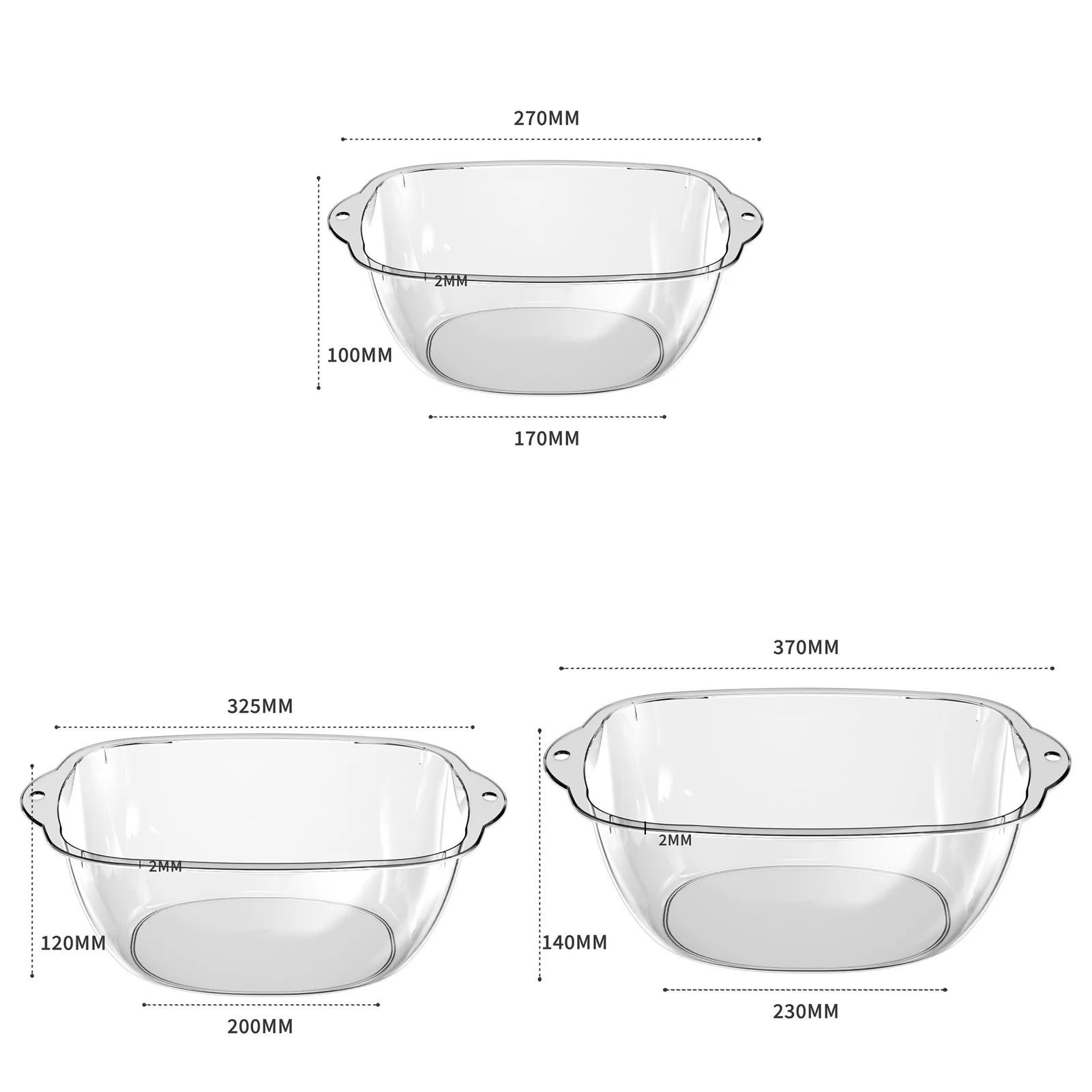 Wash Basin Plastic Stylish Multifunctional Dual Handles Face Cleansing Washing Basin Easy To Clean for Dormitory for Bathroom