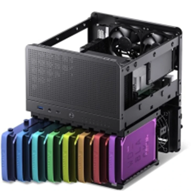 De N3 Chassis Nas Aluminium 8-Disk Type-C Poort Ondersteunt De Sfx Kleine Voeding Itx Mainboard