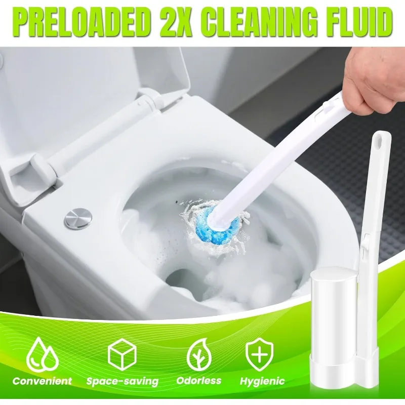 36pcs Disposable Toilet Brush Cleaning Kit Replacement Head Long Handle Toilet Cleaning Supplies Restroom Tool Accessories
