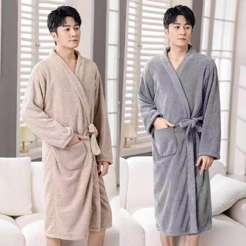 

Men's Bathrobe Style Towel Full Body Long Sleeve Absorbent Quick Dry Bathing Home Use Towel Can Be Worn Or Wrapped around
