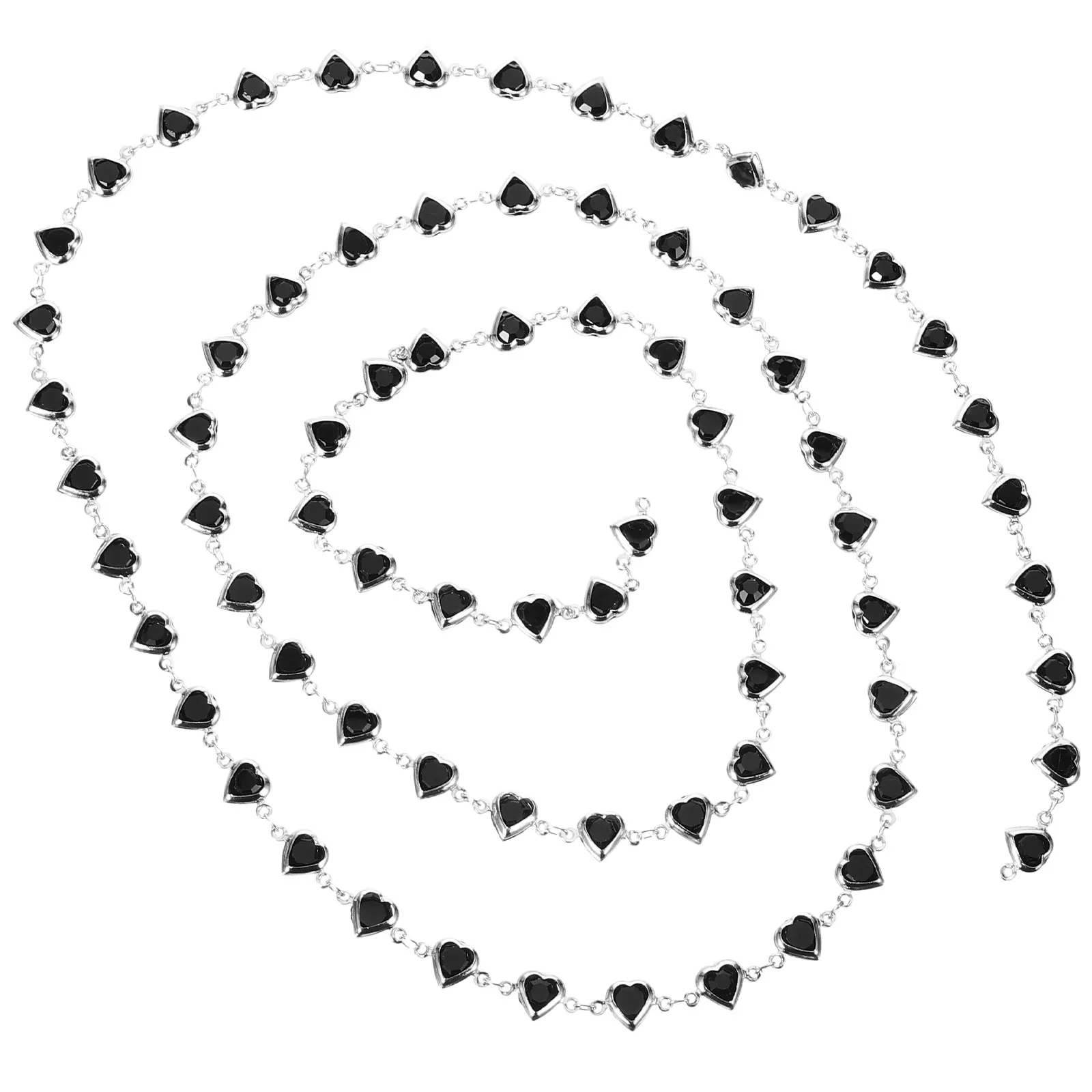 

Jewelry Making Chain Black Zircon Necklace High Hardness Decorative DIY Necklace Chain for Bracelets Earrings Jewelry Repair