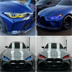Non RGB Ice Blue Red Yellow DRL For BMW M3 M4 G22 G23 G26 G80 G82 G83 420i 430i M440i Laser Headlight Angel Eyes Daylight 2021+
