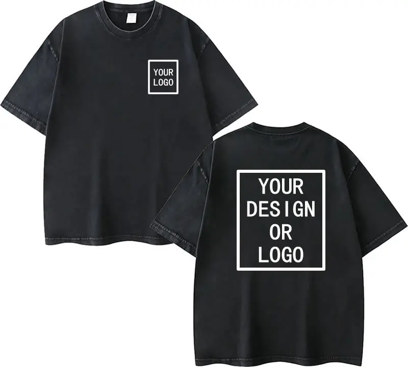 Custom Cotton T-shirt Personalized Your Design Here Custom Text Retro Style T Shirts Women Men Add Your Own Design DIY Shirts