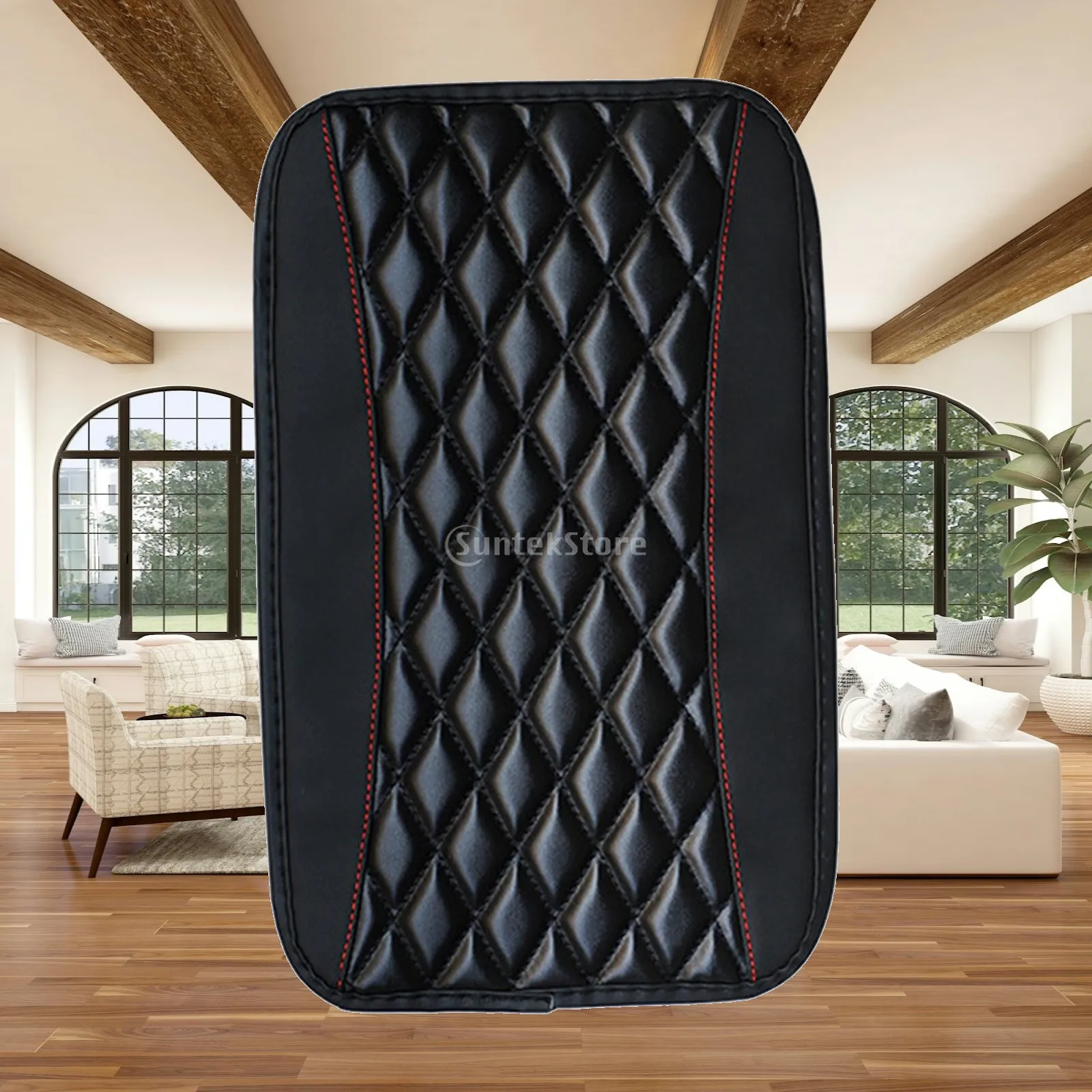 Car Center Console Box Cushion Pad Armrest Cover PU Leather Non Slip Base Easy to Clean Suv Accessories for Commuters