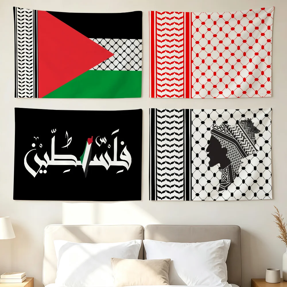Palestine Keffiyeh Arabic Scarf Flag Wall Decorations Home Decor Suitable For Living Rooms Bedrooms Dormitories Parties Holidays