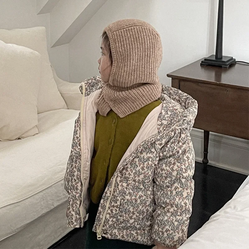 الأطفال الشتاء بطة أسفل السترات الأزهار طباعة مقنعين رشاقته معطف دافئ لمدة 4-6 سنوات الفتيان والفتيات بيبي موضة ملابس الاطفال