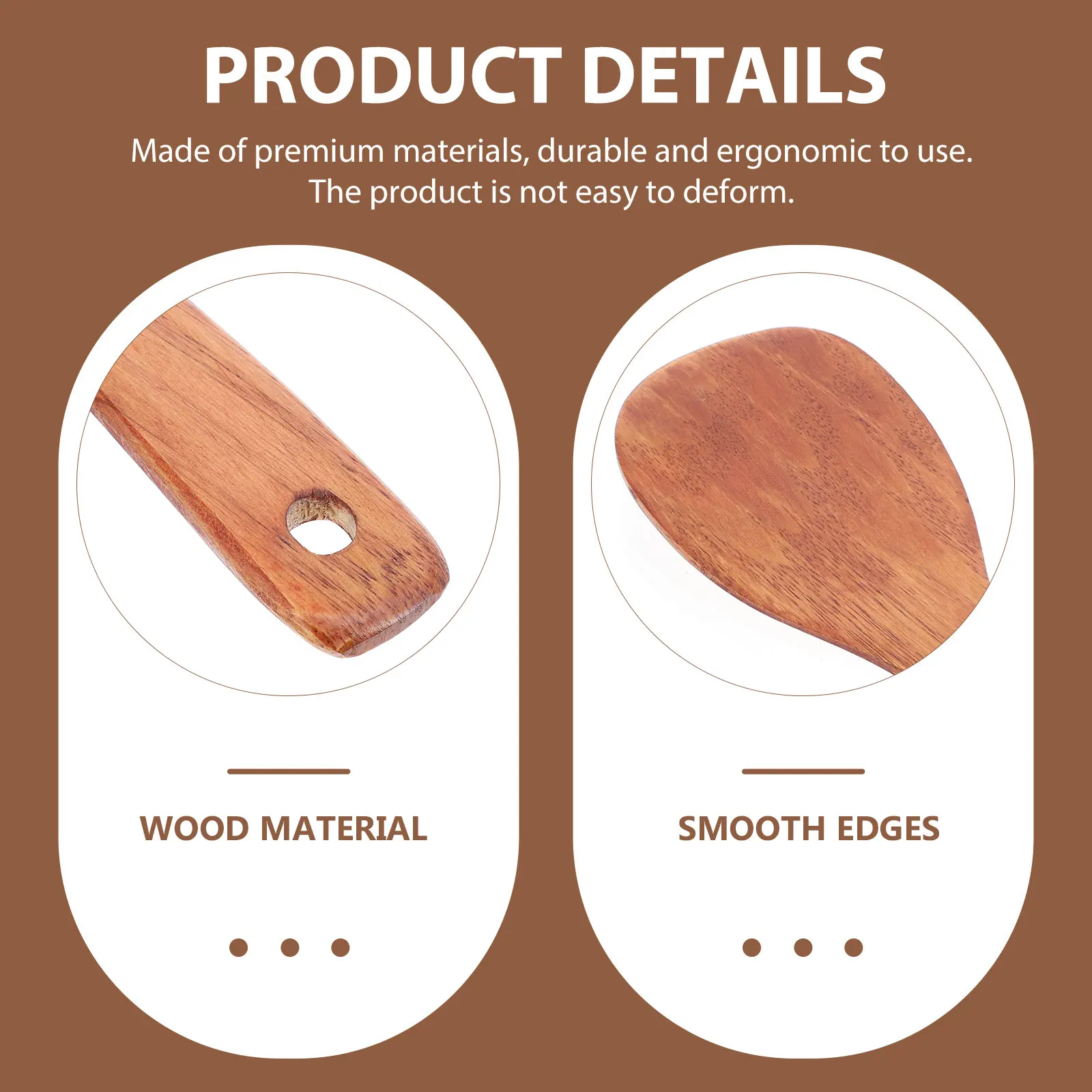 

4Pcs Wooden Rice Spoons Non-Stick Kitchen Flatware Comfortable Grip Rice Spoons for Home and Restaurant Use