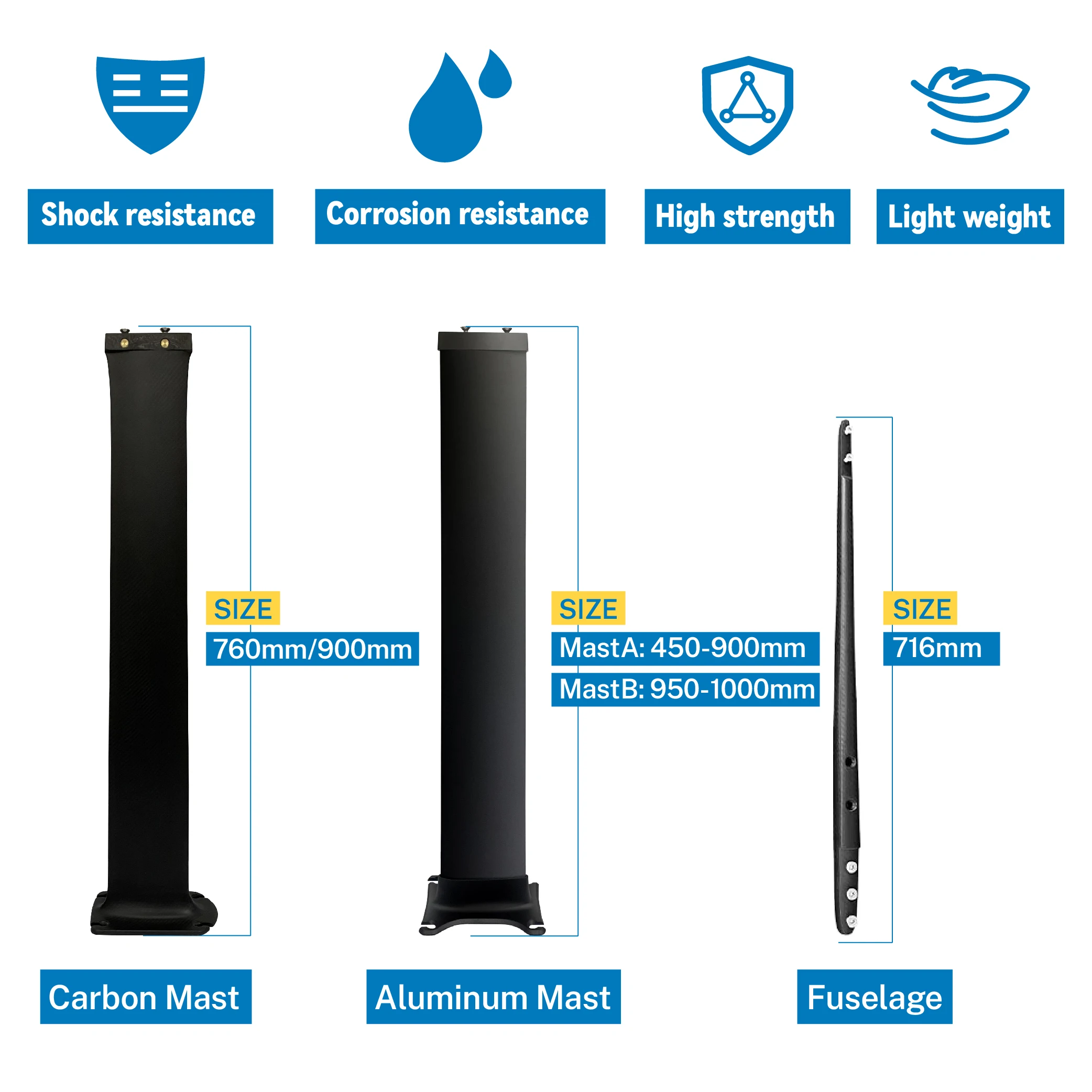CY-01 High Quality Customizable Carbon Fiber Surf Hydrofoil With Free Pump Foil Design Unisex Applicable