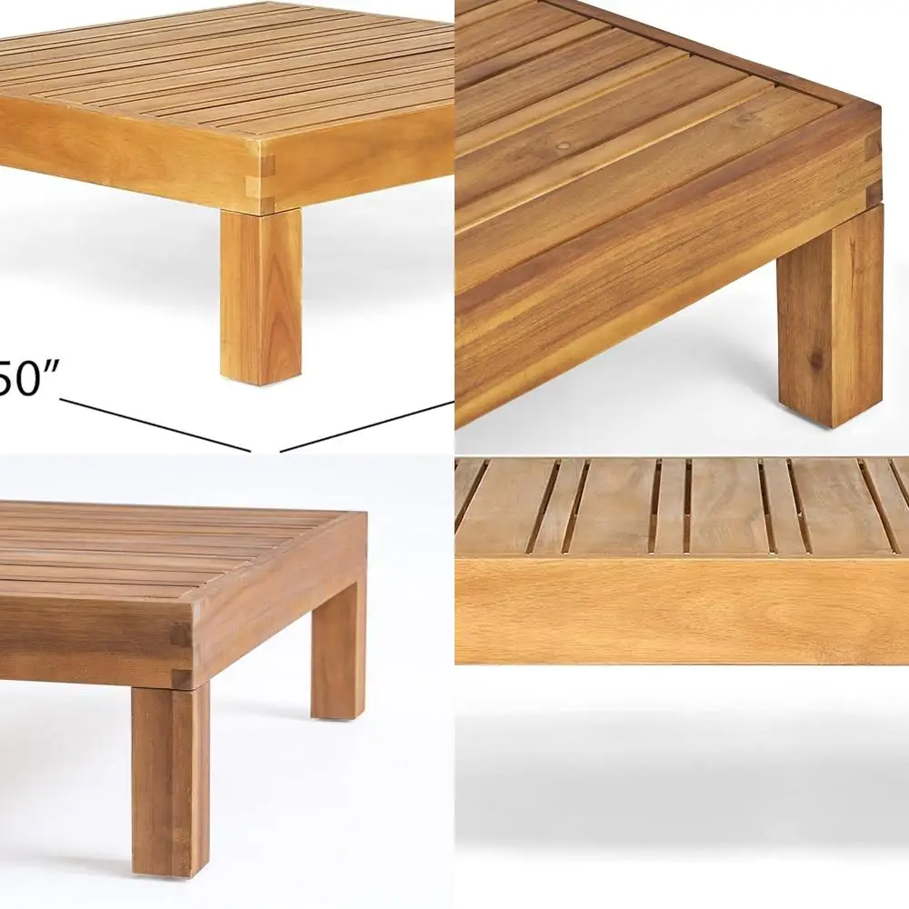 

Уличный журнальный столик из дерева акации - отделка из тикового дерева