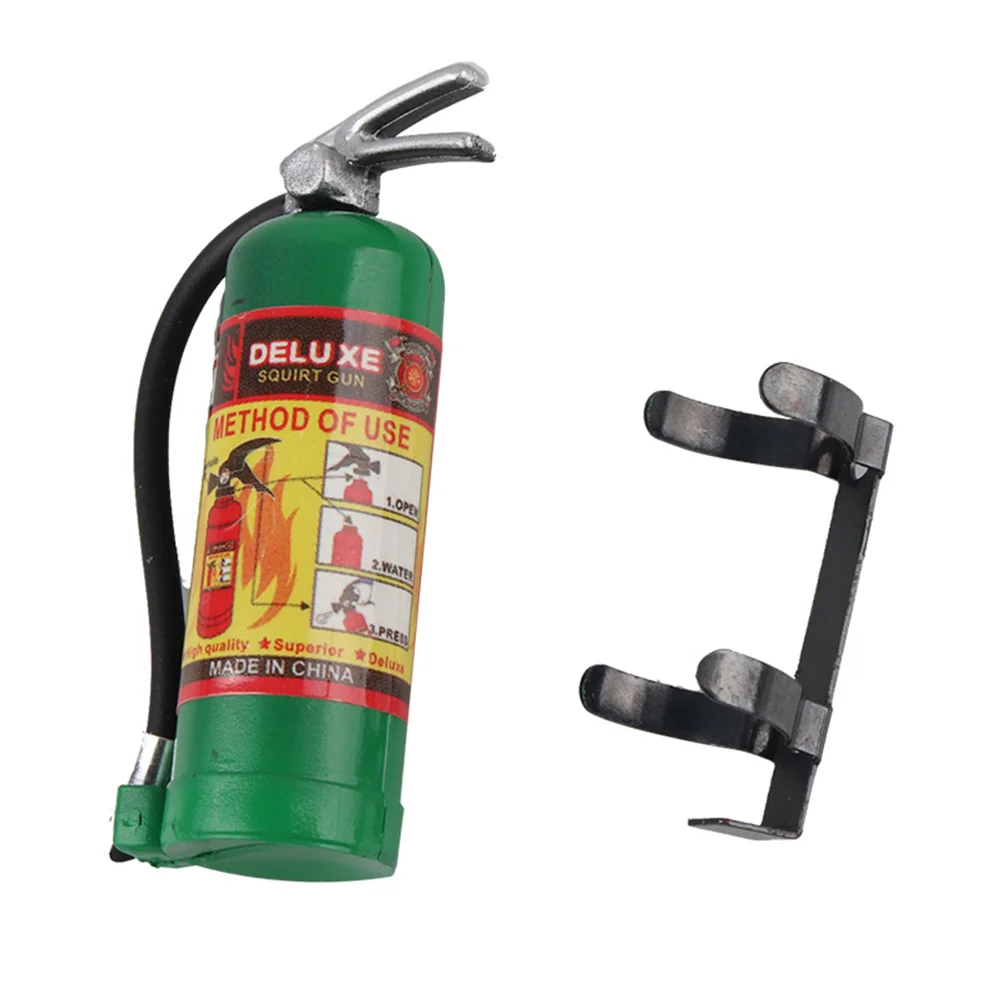 1Pc 1:10 Plastic Scale Fire Extinguisher for Axial SCX10 D90 RC Climbing Truck Car Decorative Tools with Sticker (Green)