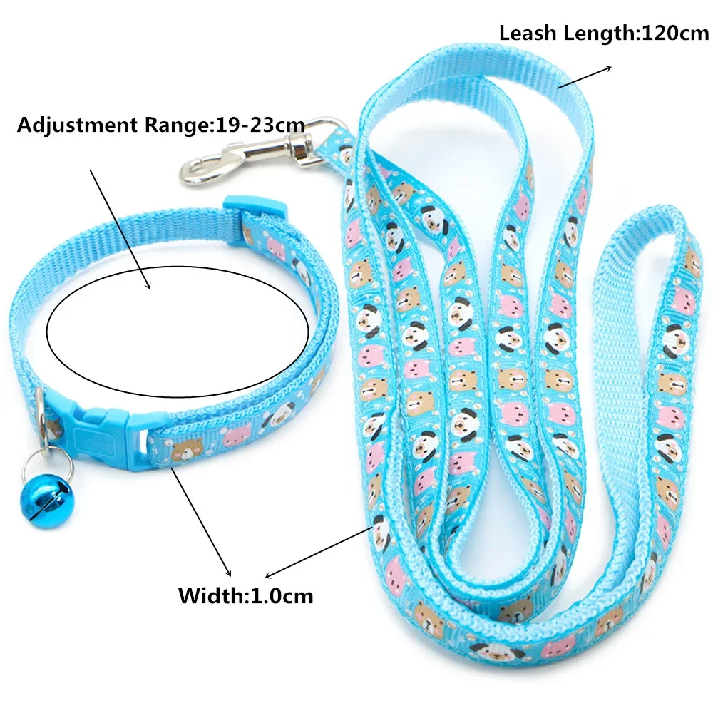 Fashion Cute Bells Dog Collar Simple Nylon Anti Loss Traction Rope Dog Cat Adjustable Neck Ring Rope Pet Supplies Accessories