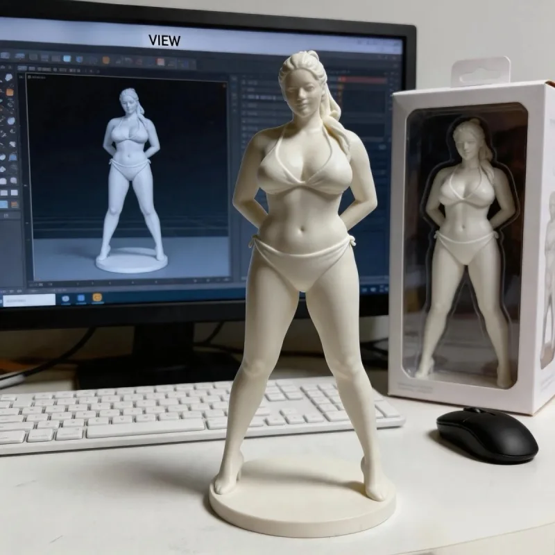 Personnalisation de modèle 3D imprimé en 3D pour ordinateur de bureau : Personnage 3D de coach de fitness féminin sexy, idéal pour anniversaire et Saint-Valentin