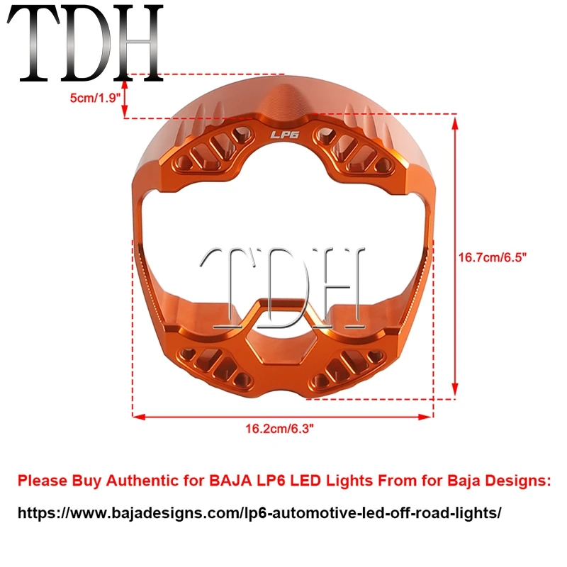 For Baja Designs LP6 LED Light Motorcycle Headlight Cover Housing Cover Headlamp Head Light Shell For Harley Touring Car Motor view 4