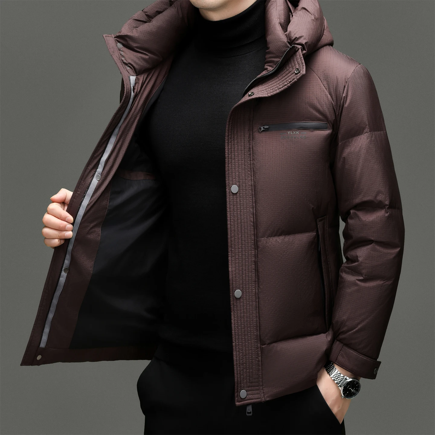 High Brand 90% White Duck Down Coat 2025 Men Winte Wind-proof Puffer Jacket Outdoor Hood Parka Coat Warm Zipper Jacket