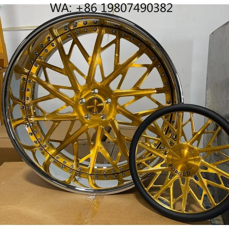 20-26 Inch Floating Cap Mesh Spoke 2PC Forged Wheels Agessive Stance Aftermarket New Energy Luxury Car Rims