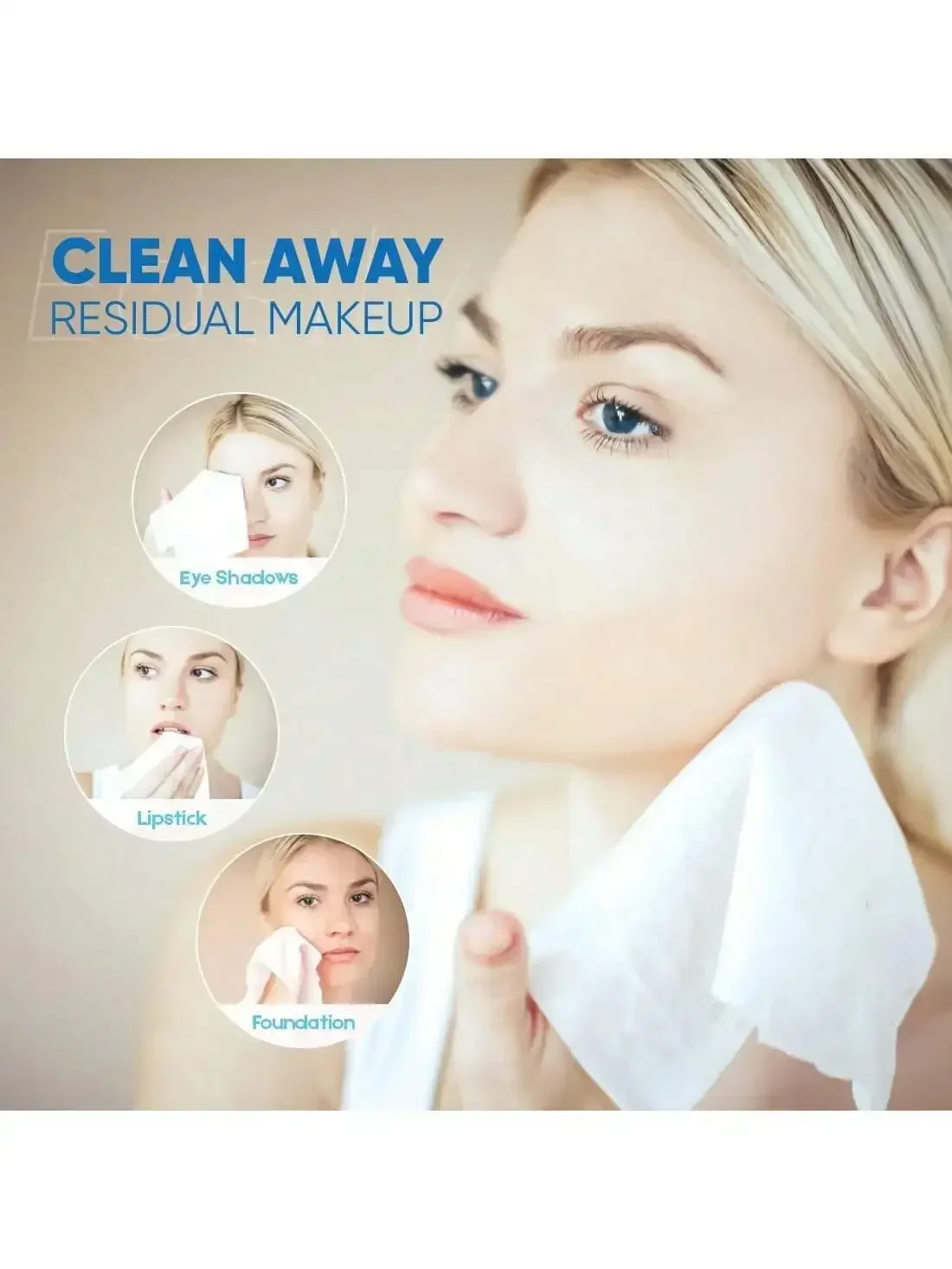 4 Packs Disposable Face Towel,Facial Cotton Tissue,Disposable Makeup Remover Wipes,Dry/Wet Use,Lint-Free Cotton Tissues