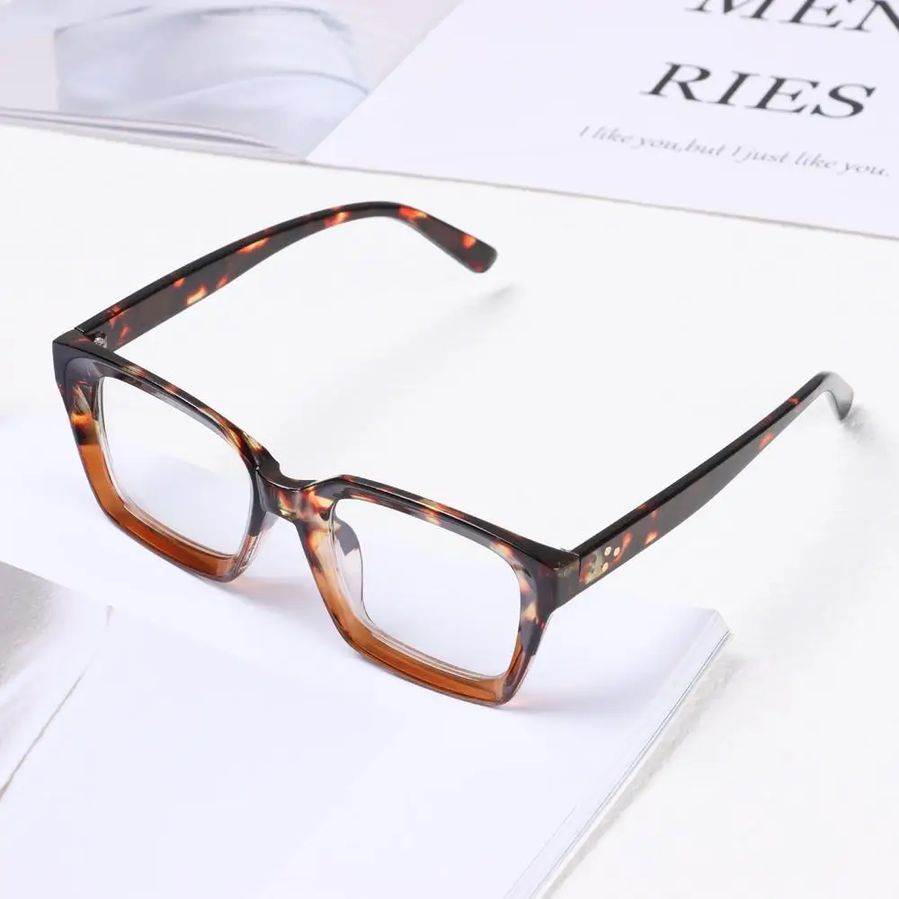 2024 Fashion Square Frame Reading Glasses for Women Men High-definition Oversized Frame Presbyopia Eyeglasses Diopter +100~+400