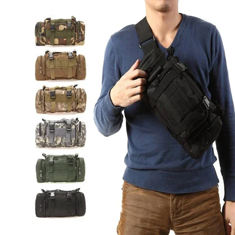 Sac de taille polochon Molle étanche, sac pour appareil photo, pochette utilitaire EDC, bandoulière avec bandoulière, transport à main