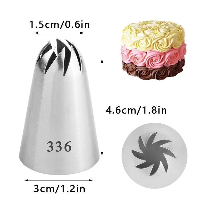 BCMJHWT 1/2/3pcs Rose Pastry Nozzles Cake Decorating Tools Flower Icing Piping Nozzle Cream Cupcake Tips Baking Accessories