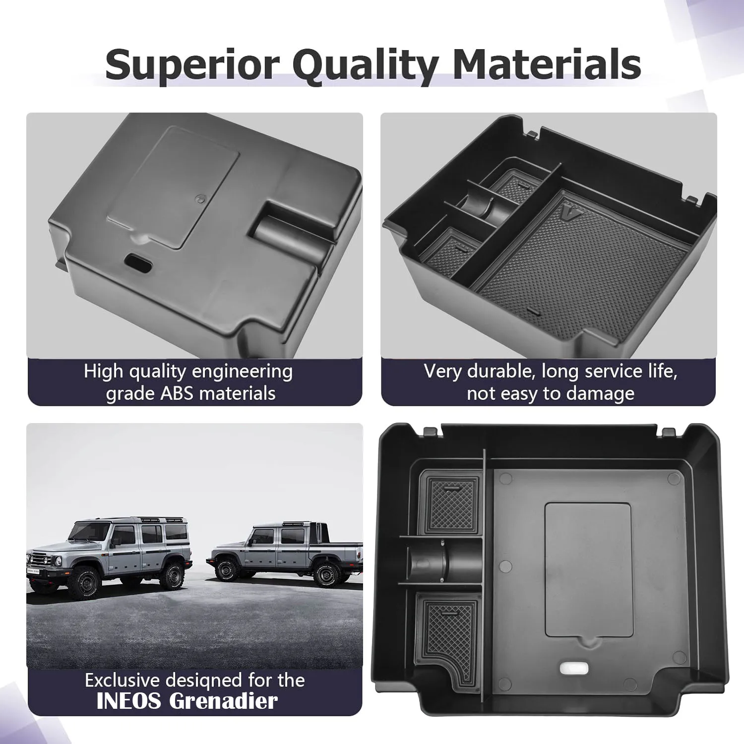 For INEOS Grenadier 2022 2023 2024-2026 Center Console Tray Organizer Armrest Storage Interior Car Accessories Secondary Car Box