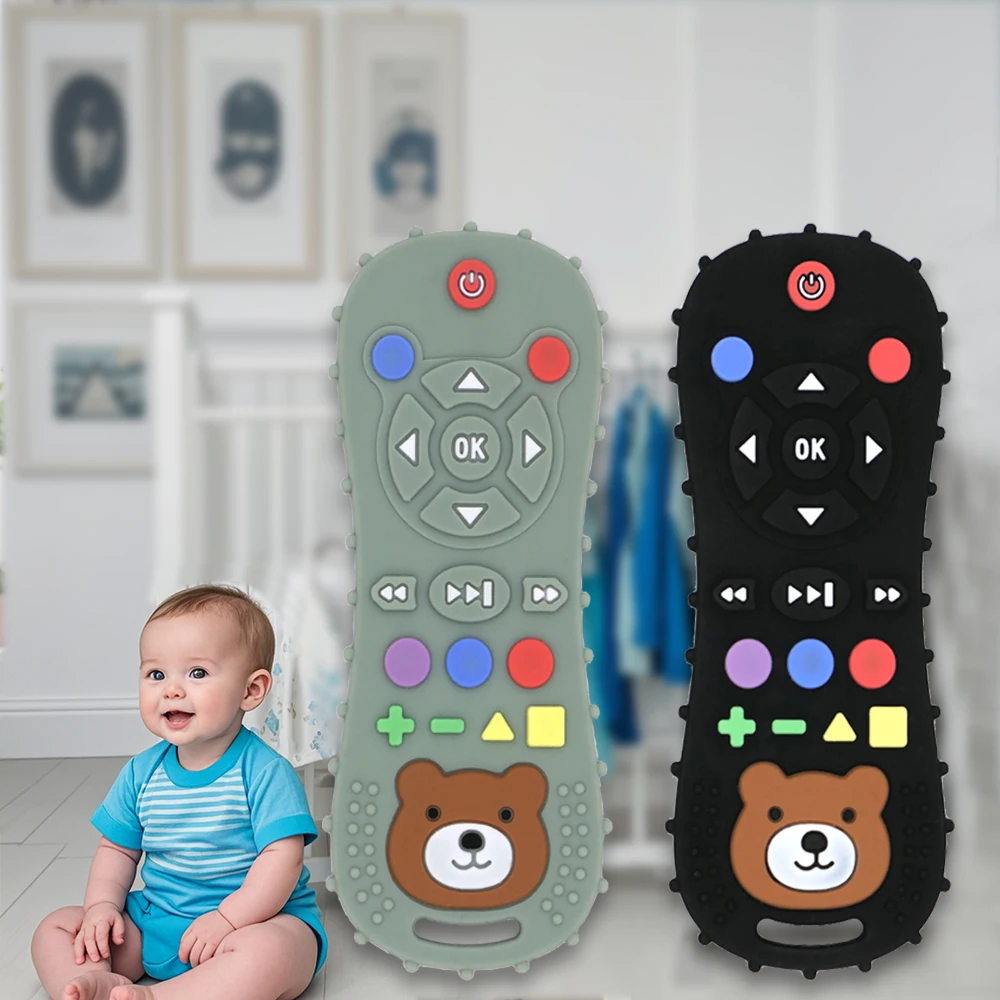 Novelty Silicone Simulation TV Remote Control Shape Soothing Toy Baby F