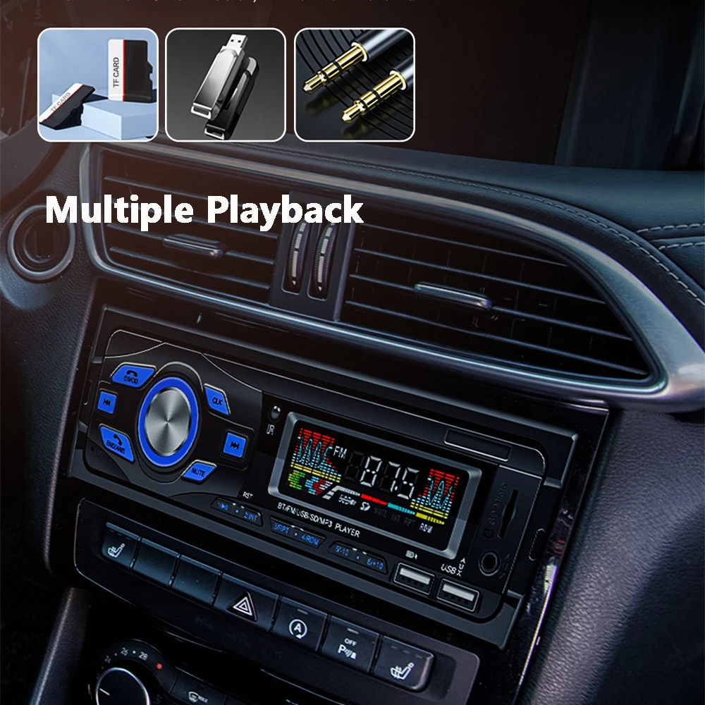 

1DIN Автомобильный Радио Стерео Аудио Bluetooth AM FM MP3-плеер SD USB Классический Стерео Аудио Playe APP Дистанционное Управление 60Wx4