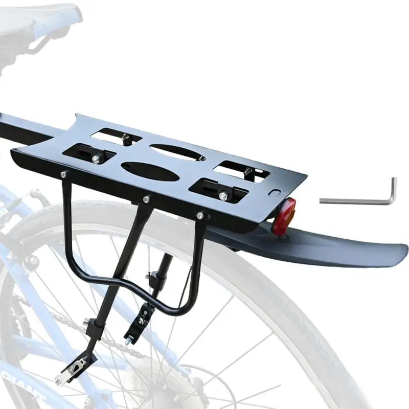 Cycle Rear Carrier Rear Shelf Bracket With Warning Reflectors Load-bearing Capacity 80KG Cycling Cargo Rack Flexible Adjustment