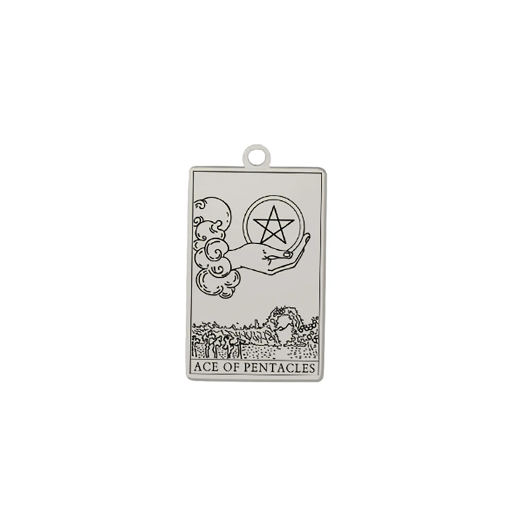 Suit of Pentacles Tarot Cards Vintage Amulet Pendant for Necklaces Suit of Swords Traditional Tarot Art Minor Arcana Wholesale