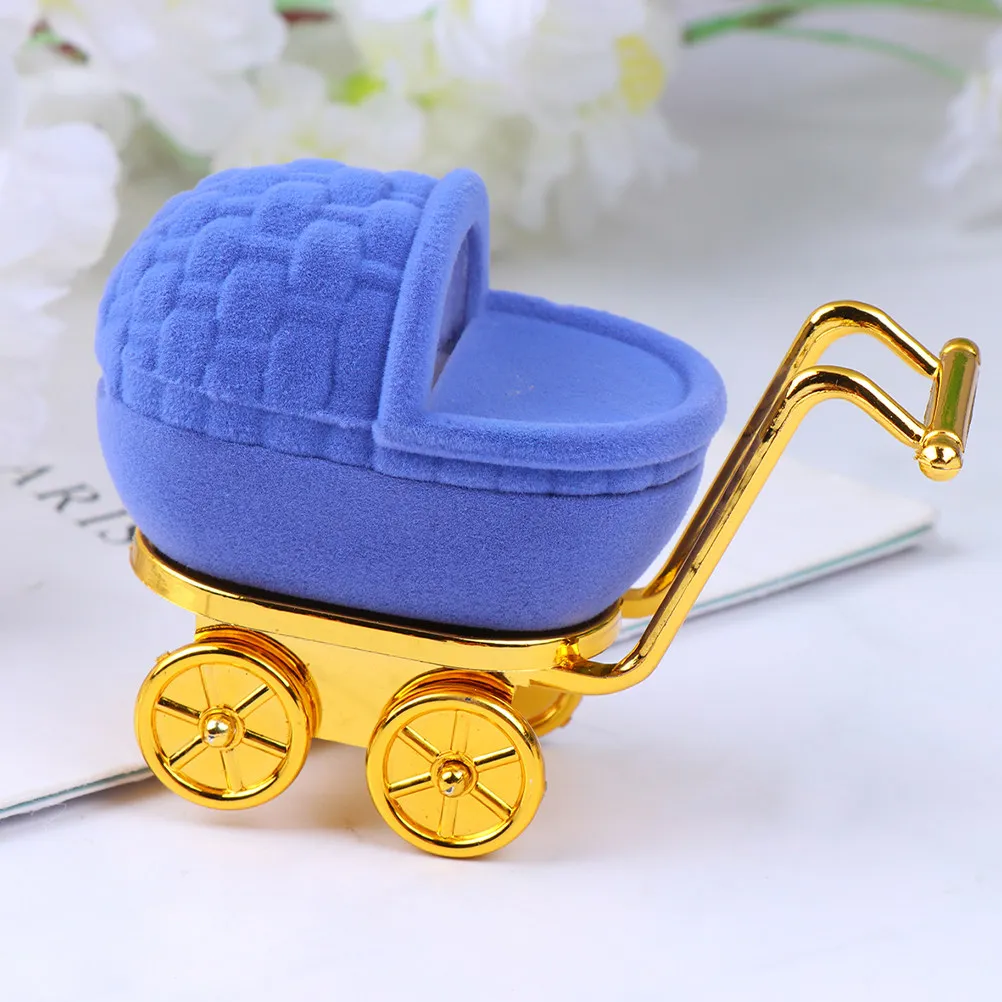 

2Pcs Creative Stroller Style Jewelry Box Spacious Interior Ring Storage Case for Proposal Holiday Gift Elegant Delicate