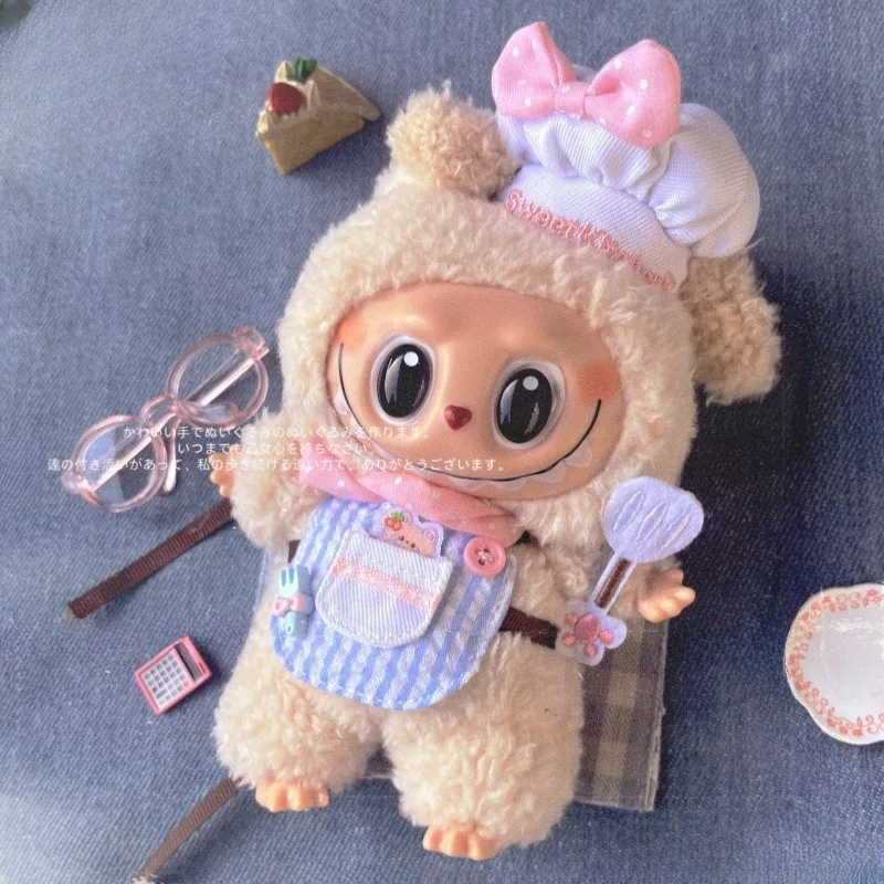 

Labubu Baby Clothing 10cm Cotton Baby Clothing Accessories Pink Kitchen Hat Labubu Baby Clothing Doll Accessories