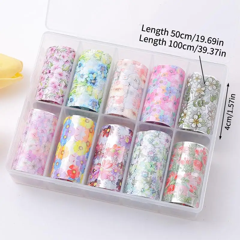 Floral Nail Wraps  Nail Foils Adhesive Transfer Stickers for Easy Quick Manicure Home Beauty Session