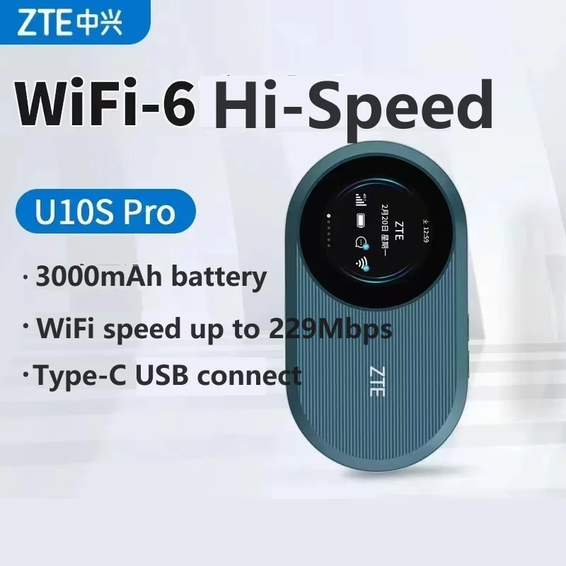 4G موزع إنترنت واي فاي مفتوح جديد الأصلي ZTE U10S Pro 3000mAh بطارية LCD واي فاي-6 عالية السرعة مودم واي فاي المحمول #2