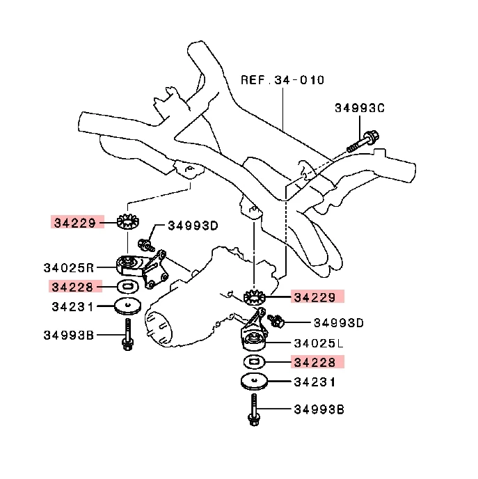 Soporte diferencial de eje trasero, amortiguador de manga diferencial para Outlander CW, Lancer CX CY ASX GA 3517A001, 1 unidad