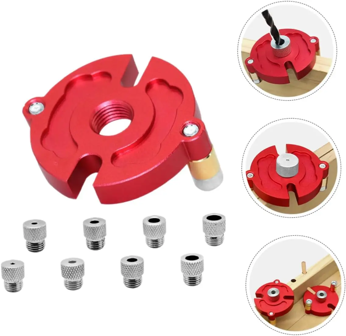 

Woodworking Center Punch Locator Straight Hole Punching Tool Round Dowel Plank Splicing Drill Locator DIY