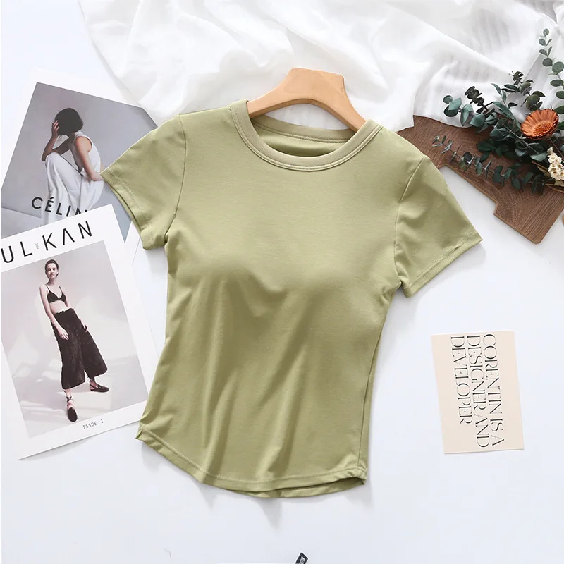 Casual Irregular Sleep Shirt For Women Modal Cotton Short Sleeve Sleepwear T-shirt Summer Bra Pad Lounge Wear One Piece Pajamas